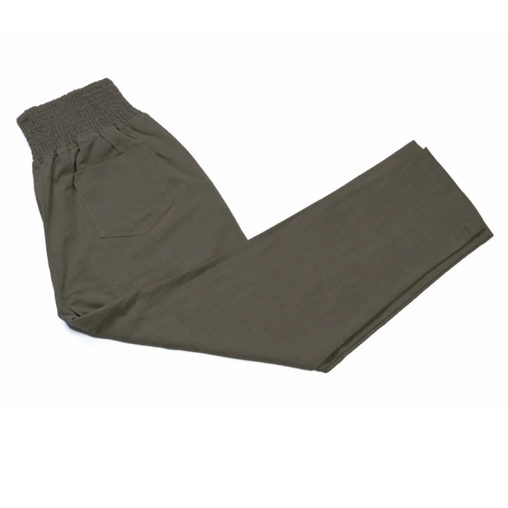 Emme Everyday Transitional Maternity smocked linen pant